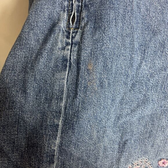 Vintage Gymboree Pink Tag Denim Dress Embroidered Flowers Size 3. - Picture 7 of 7